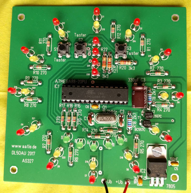 AS327 Musteraufbau mit LEDs rot/gelb/grün
